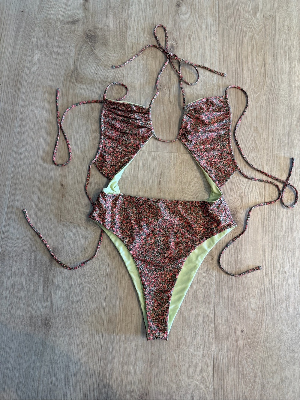 Revolve Tularosa One Piece Cutout Floral Swim Suit Reversible Size Medium Sexy